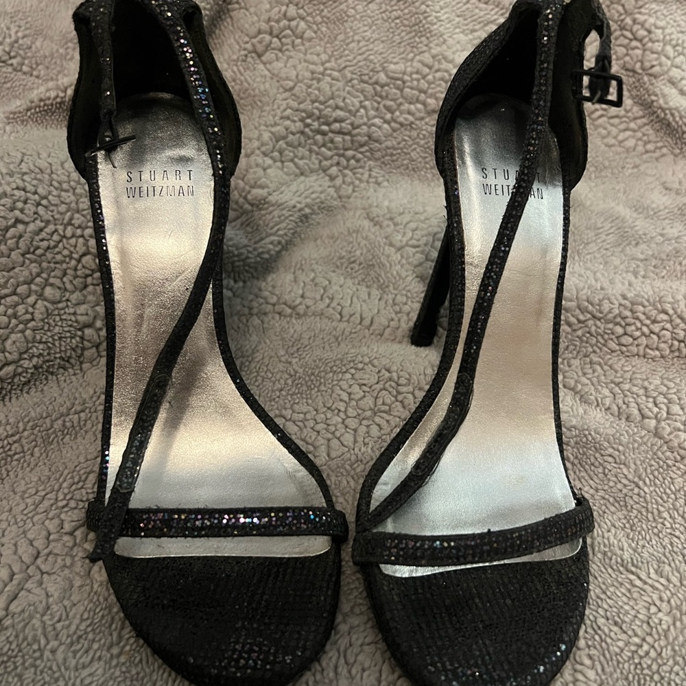 Stuart Weitzman Glittery Black Heels
